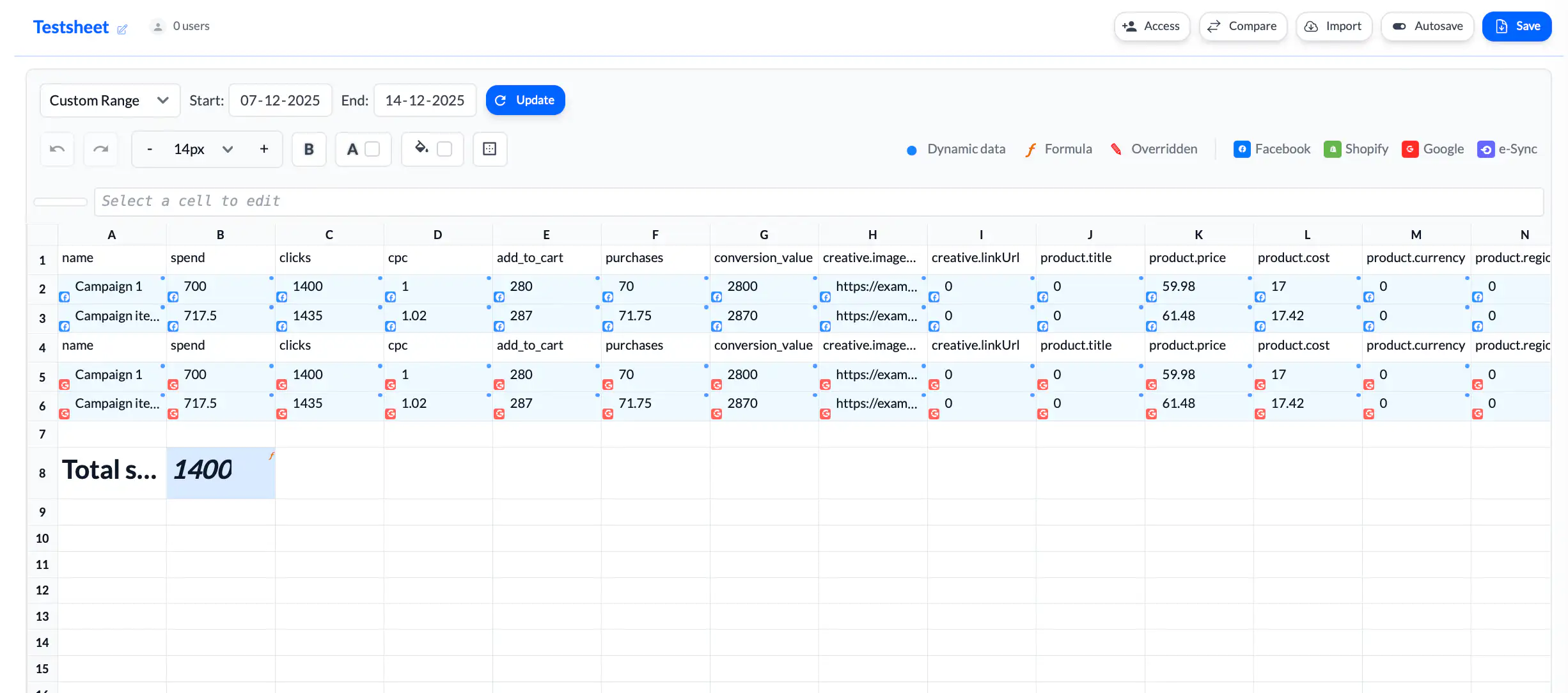 eSync Dashboard Overview